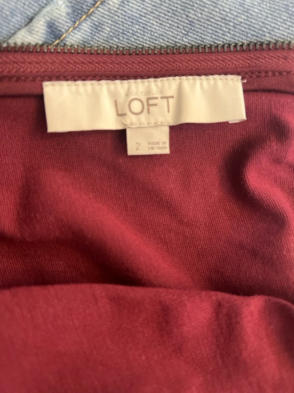 LOFT Sleeveless V-Neck Midi Dress in Wine - Picture 4 of 6